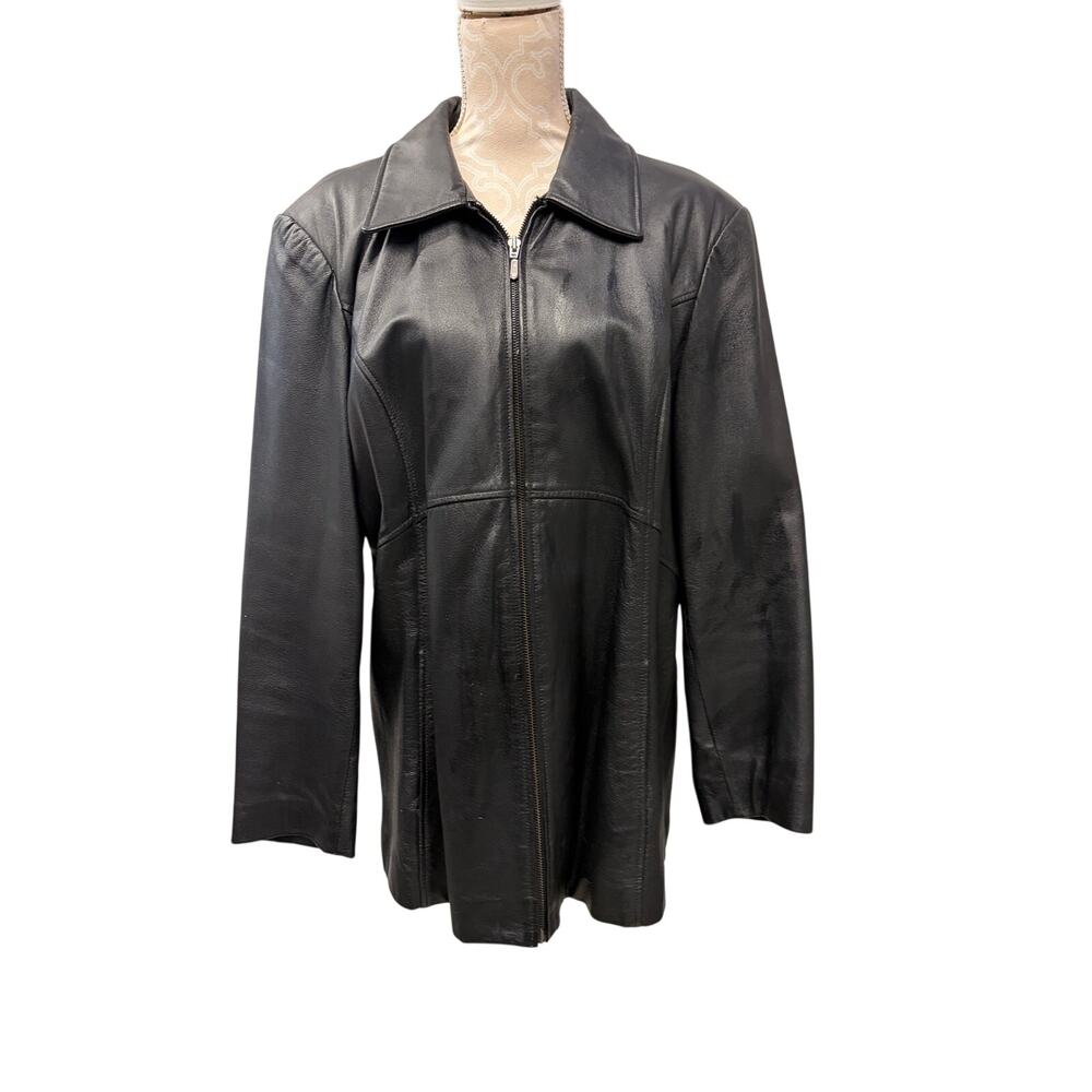 Jacqueline Ferrar Leather Jacket Women's Size 1x Beautiful Black